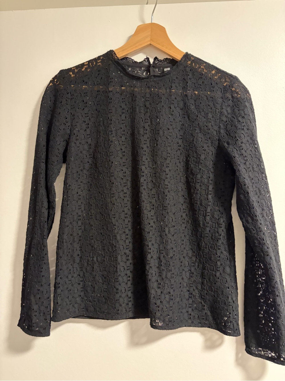 Uniqlo Black Lace Long-Sleeve Tee